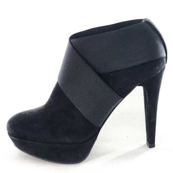 STUART WEITZMAN Kilgore Elastic Straps Suede Platform Ankle Booties - Picture 4 of 10